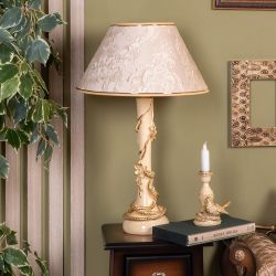 Настольная лампа Змея Катари Айвори с абажуром 38 Каледония Айвори