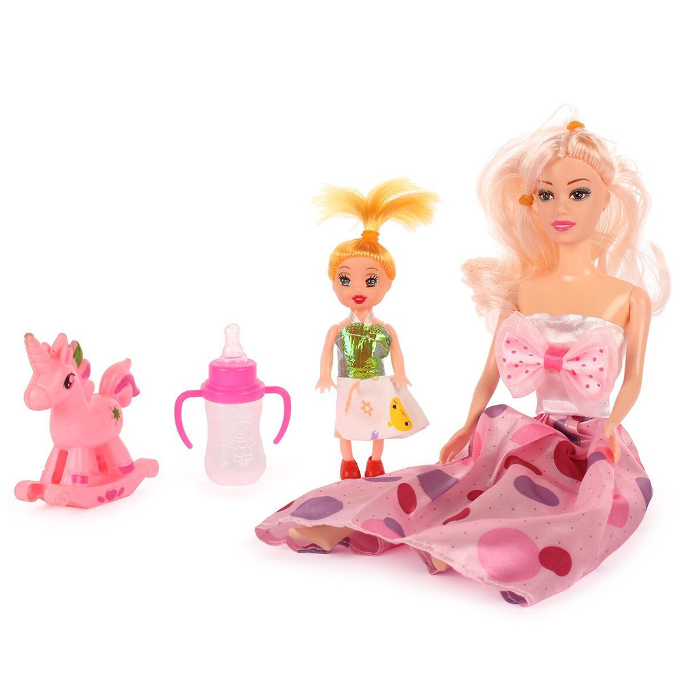 Кукла тип Модель с ребенком 32см, коробка YY1062