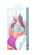 Вибратор с клиторальным стимулятором и язычком Milo мятный 20 см