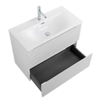 Тумба с раковиной подвесная BelBagno UNO-MINI-1000-2C-SO-BO Bianco Opaco, раковина белая BB-8099-3-100