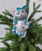 Чеширский кот ёлочная игрушка из фарфора