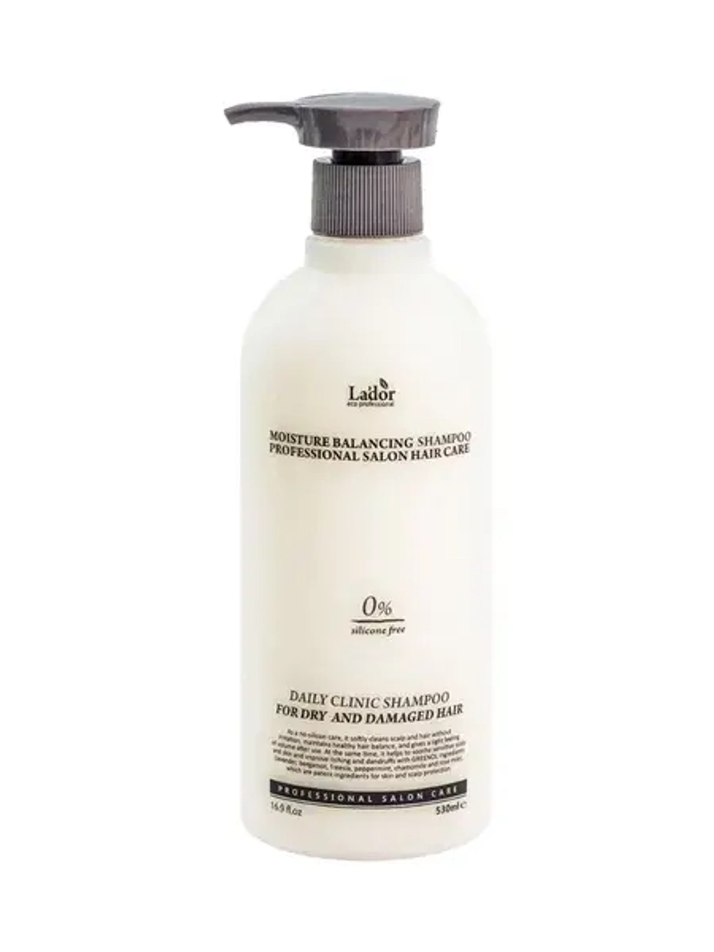 LADOR - ШАМПУНЬ ДЛЯ ВОЛОС И КОЖИ ГОЛОВЫ УВЛАЖНЯЮЩИЙ БЕЗ СИЛИКОНА MOISTURE BALANCING SHAMPOO, 530 ML