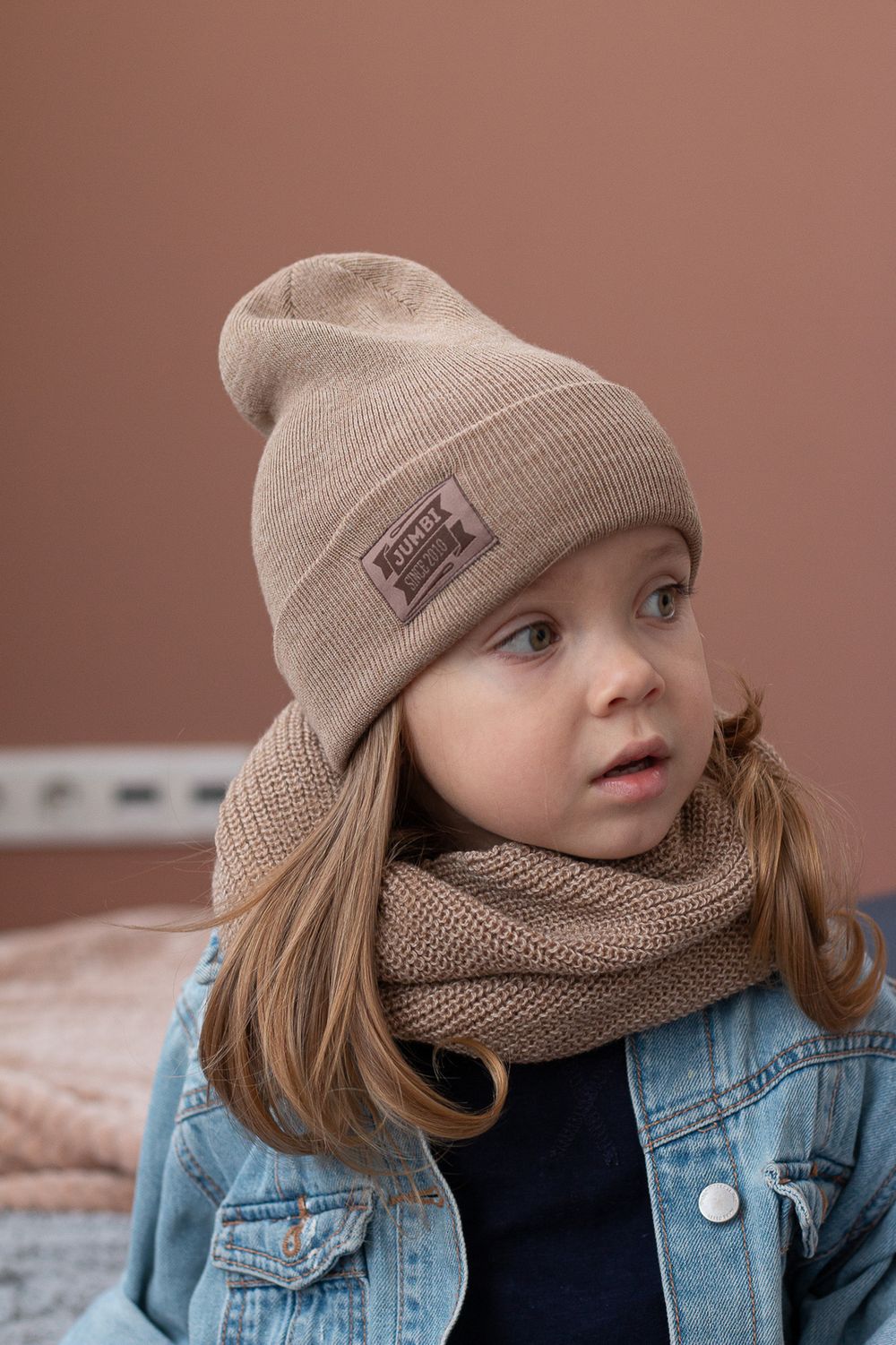 Шапка весенняя/осенняя вязаная КИКИ(Св.бежевый меланж)