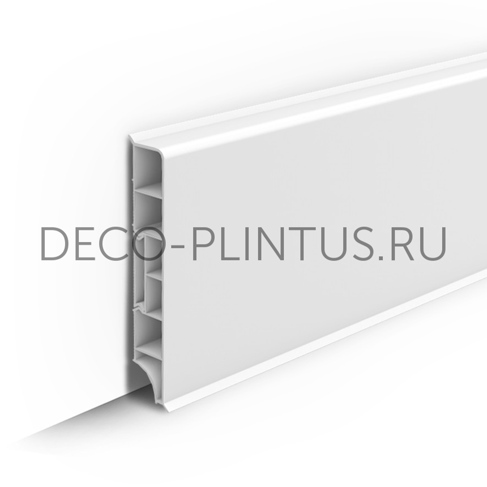 Плинтус напольный Дюра Прямоугольный 001 Белый 80x15x2200 мм