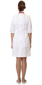 Халат женский белый с красным