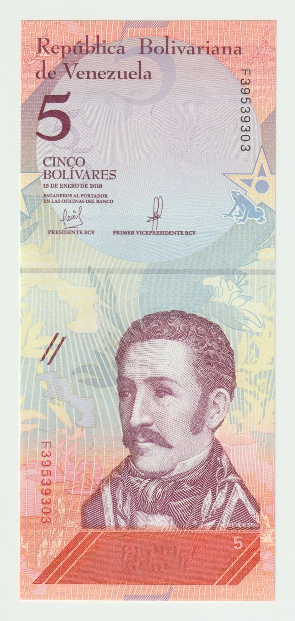Venezuela, 5 Bolívares, 2018, UNC