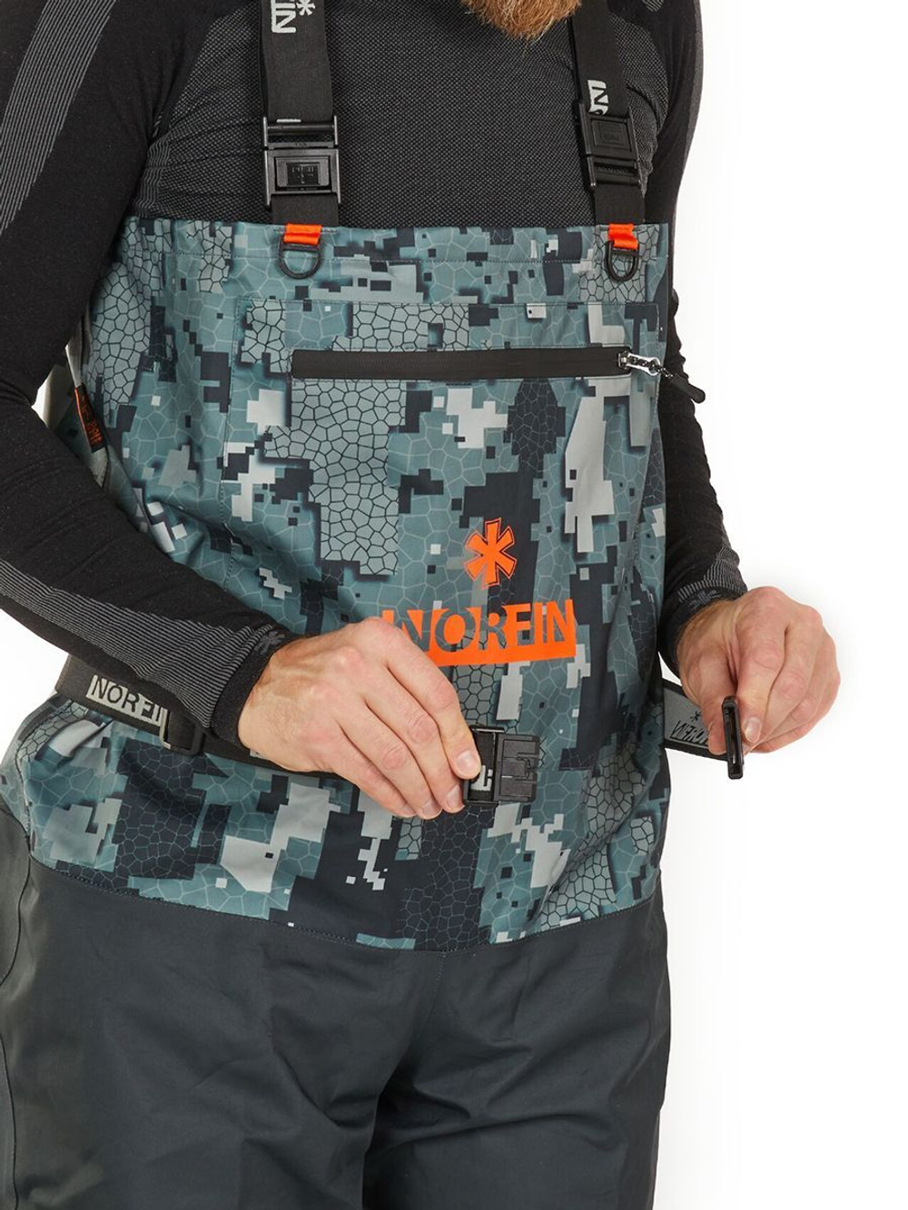 Полукомбинезон забродный Norfin PILOT CAMO BOOTFOOT р.46-XXL с сапогами резина