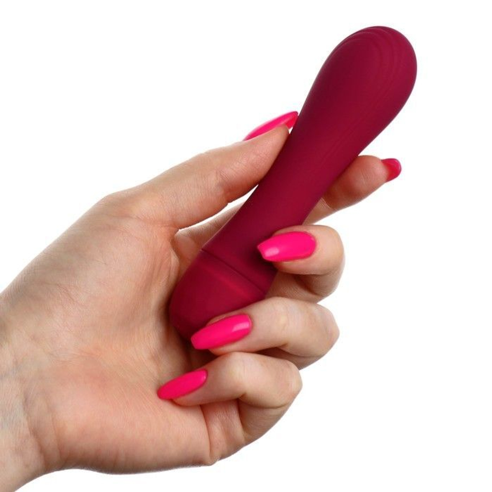 Бордовый мини-вибратор LILO - 11,8 см. (Цвет: бордовый)