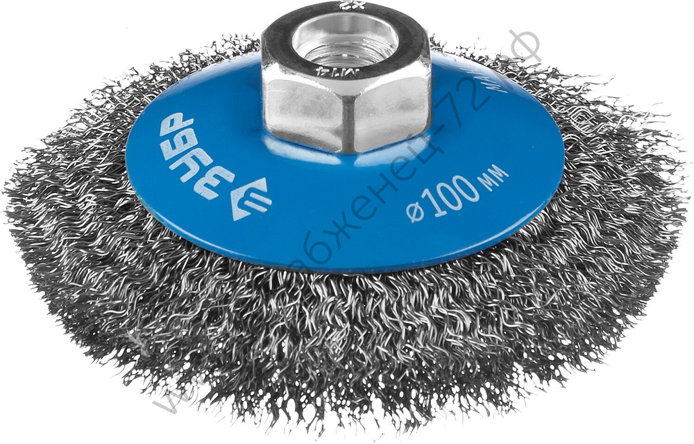 ЗУБР 100 мм, витая латунированная стальная проволока, 0.3 мм, щетка коническая , Профессионал (35265-100)