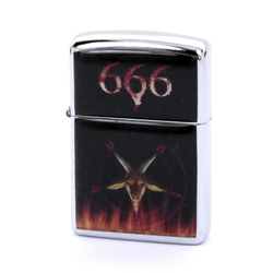 Зажигалка Бафомет в огне 666