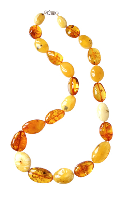 Крупные бусы из природного янтаря разных цветов (7213)
