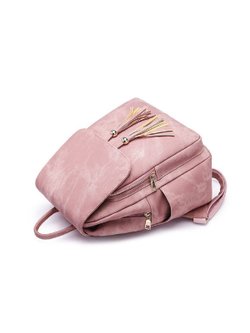 Сумка - рюкзак с косметичкой, женская, 35x28x20см (розовый) (0281B-A1)