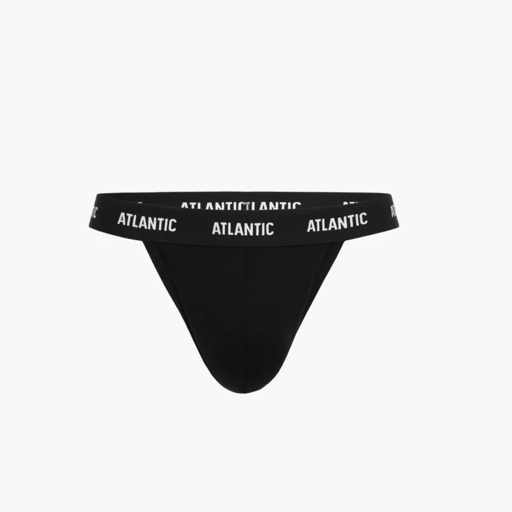 Мужские трусы стринги черные ATLANTIC String Comfort MP-1572