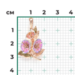 Подвеска «Вьюнок» из красного золота с эмалью