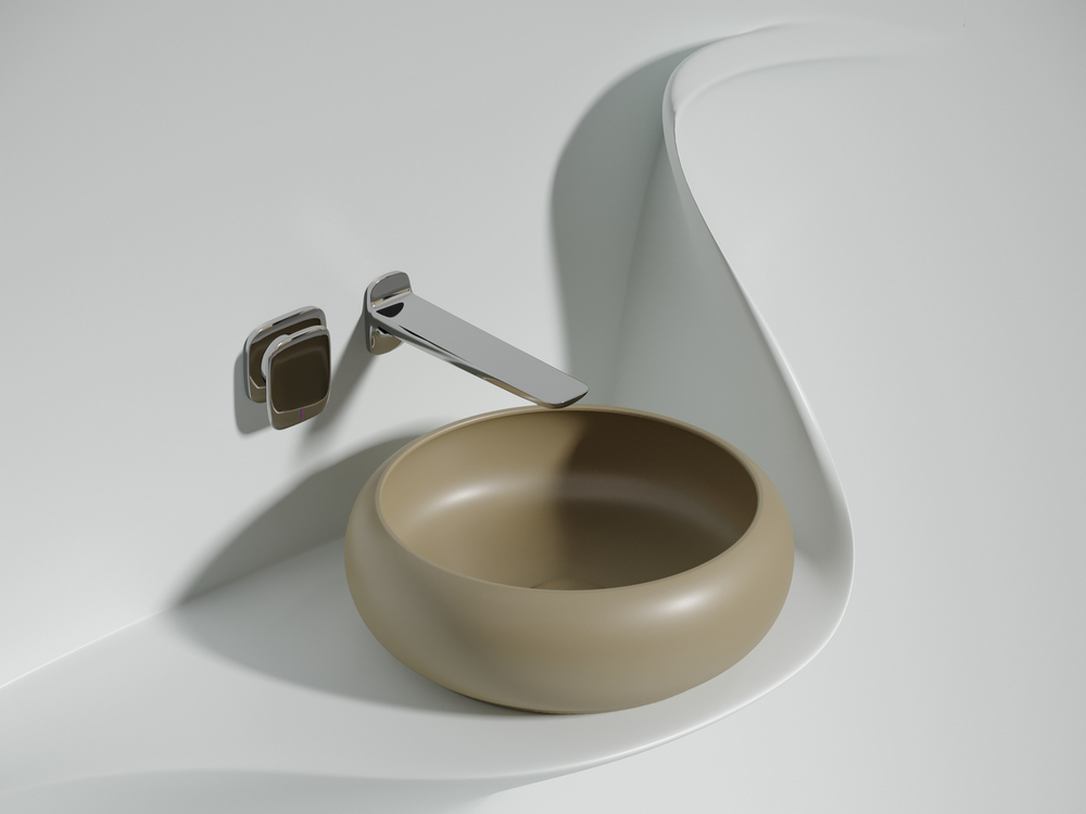 Умывальник чаша накладная круглая (цвет Капучино Матовый) Element 360x360x120мм