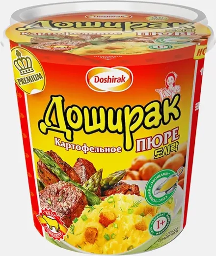Картофельное пюре Доширак со вкусом говядины и овощами 52г