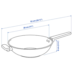 IKEA MIDDAGSMAT  (ИКЕА МИДДАГСМАТ)  -  Вок, антипригарное покрытие/нержавеющая сталь, 28 см