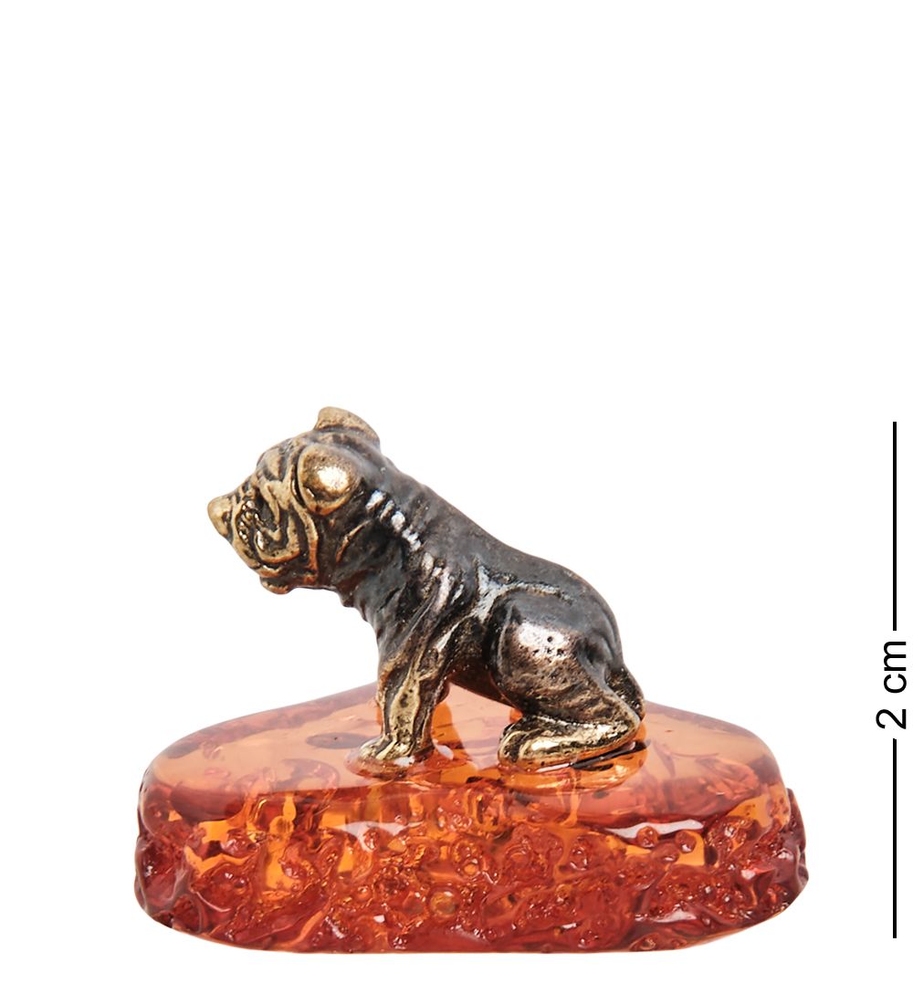 AM-1885 Фигурка «Щенок» (латунь, янтарь)