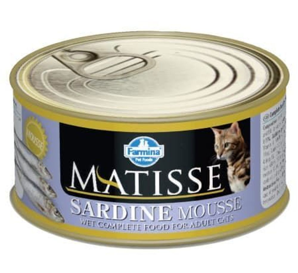 Корм влажный Matisse Mousse Sardine, 85г мусс с сардинами. д/взр. кошек