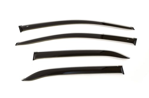 Дефлекторы боковых окон Cobra Tuning на Toyota Corolla седан 2007 хромированный молдинг арт.T21107CR