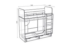 Кровать двухъярусная "Доминик" М-14 (ясень шимо темн./ясень шимо светл.), ЛДСП, Комфорт-S