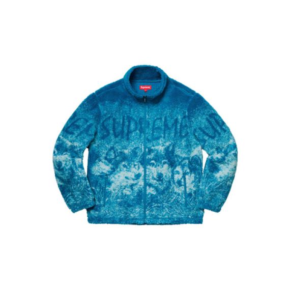 Supreme SS19 Wolf Fleece Jacket Blue