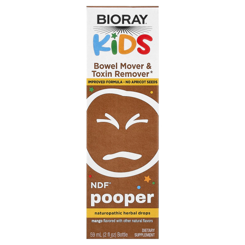 Bioray, Kids, NDF® Pooper, добавка для очищения кишечника, манго, 59 мл (2 жидк. унции)