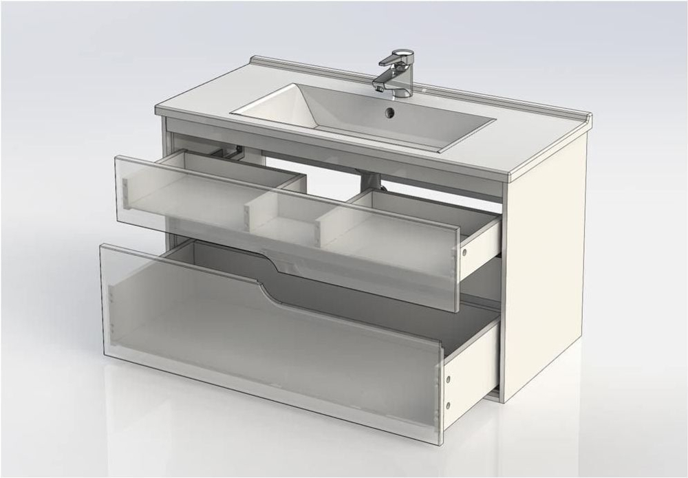 Тумба с раковиной Aquanet Модена 100 белый