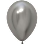 Шар (12''/30 см) Reflex, Зеркальный блеск, Серебро (981), хром, 50 шт.