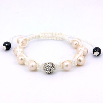 Браслет шамбала (1шар/белая)