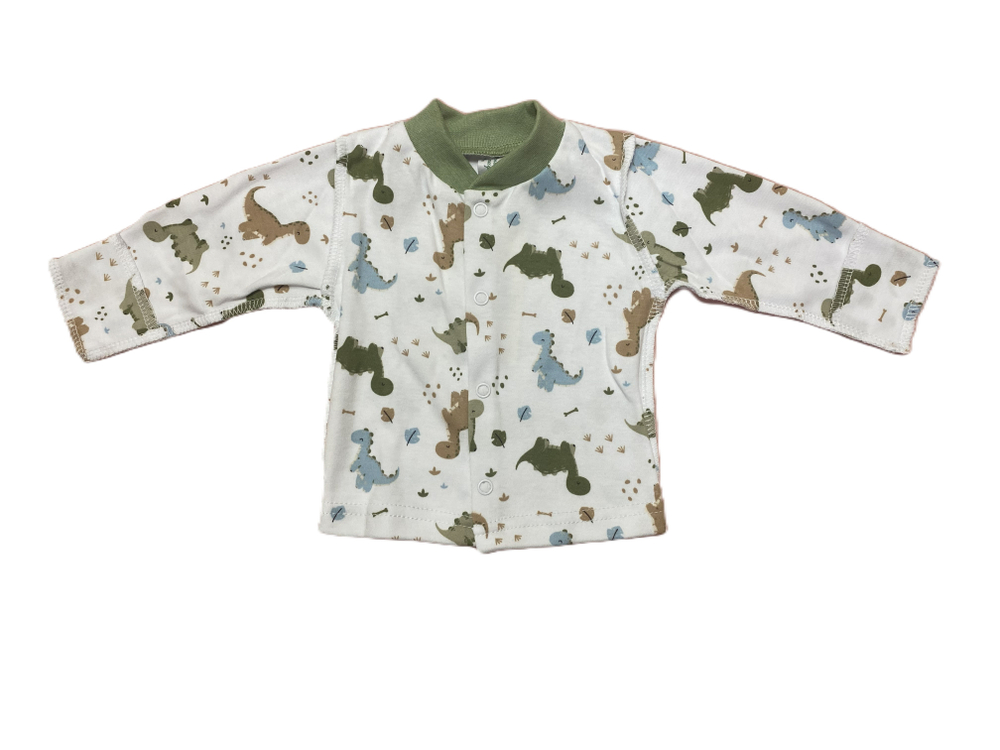 Кофточка длинный рукав на кнопках из 100% хлопка (интерлок) с антицарапками и швами наружу на рост 56 см