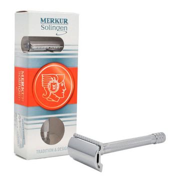 Т-образная бритва (станок) для бритья MERKUR хромированный, с удлиненной ручкой