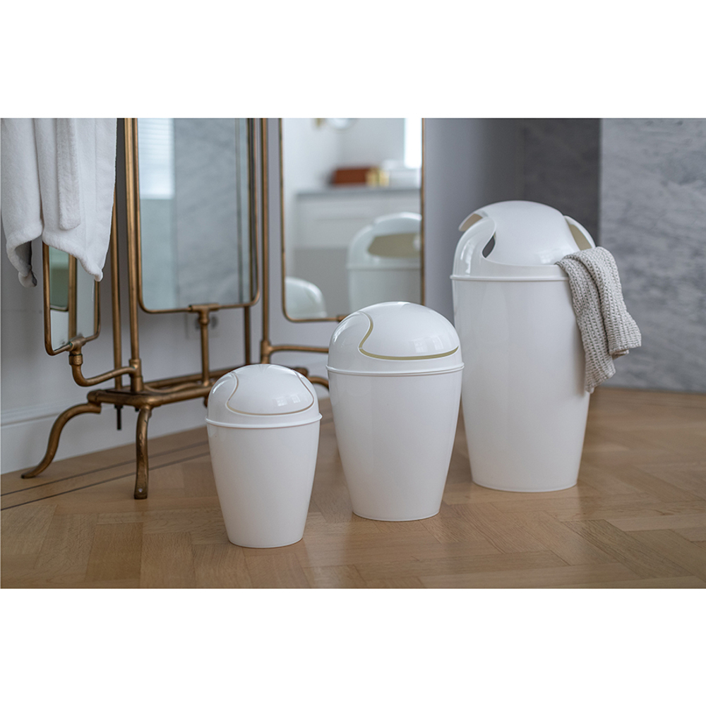 Корзина для мусора с крышкой del organic, 12 л, молочная