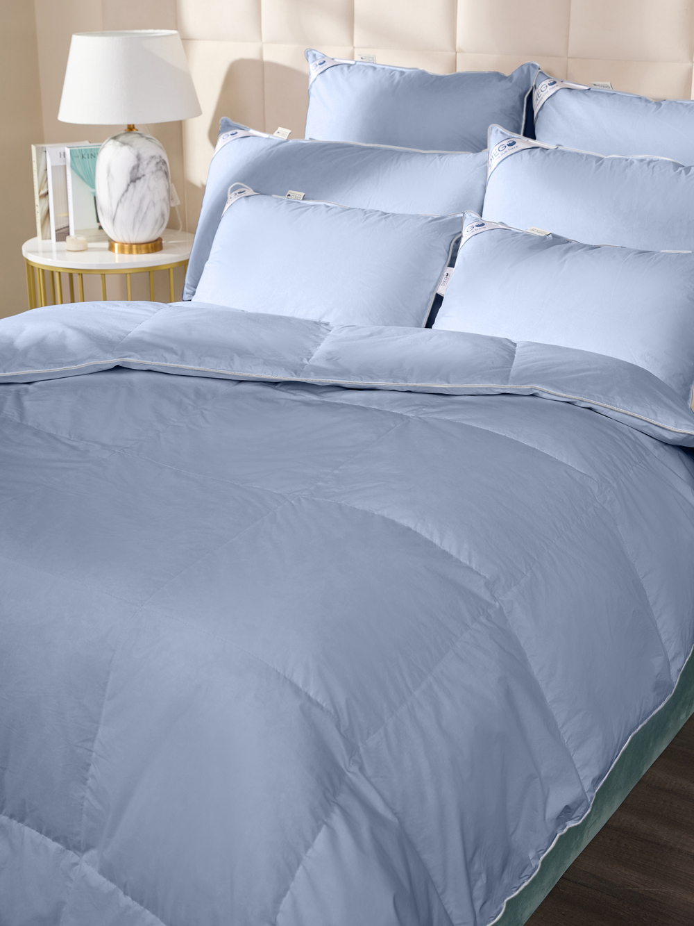 Одеяло зимнее Вега Евро Макси 220х240 Голубое