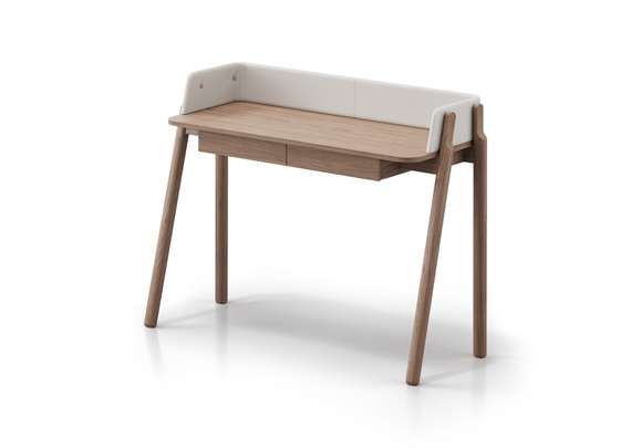 Консоль Basic 120*45 см (натуральный дуб, молочный экокожа)