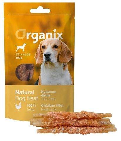 Organix лакомство для собак твистеры куриные (100% мясо)