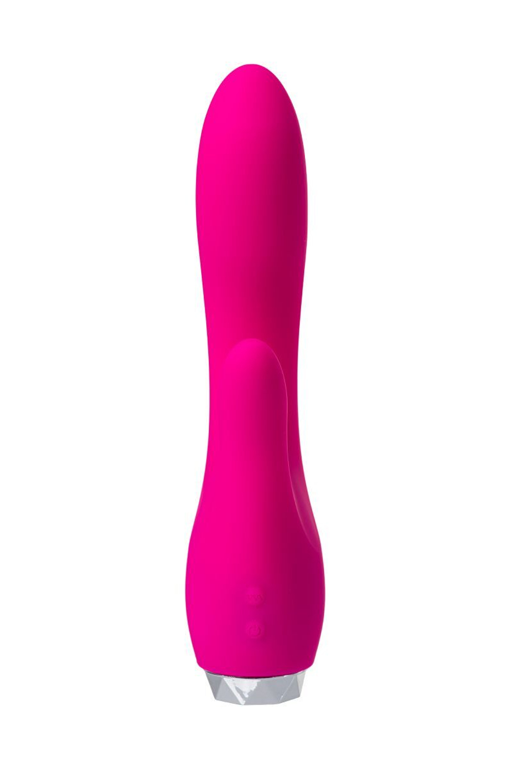 Розовый вибратор с клиторальным стимулятором L EROINA - 18 см.