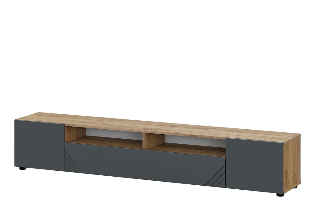 Тумба под телевизор напольная/подвесная Дуб Золотой/Белый 100х35х34 см