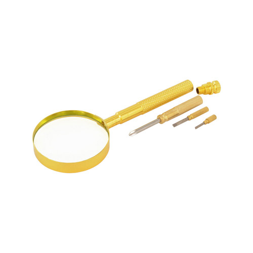 Лупа на ручке 2x, металл, с набором отверток (14-65 599909)