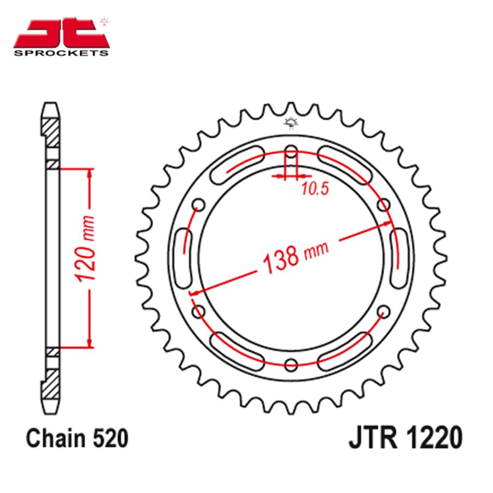 JT JTR1220.36 звезда задняя (ведомая), 36 зубьев