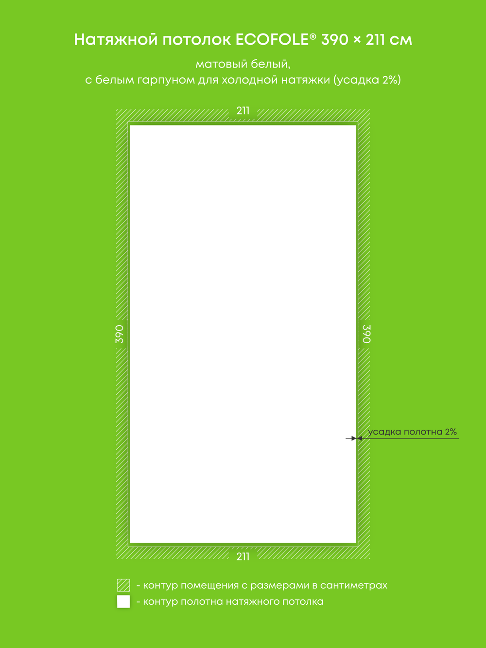Матовый натяжной потолок 8.2 м2
