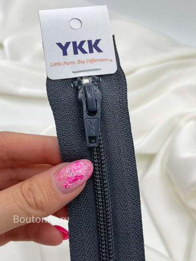 Молния YKK витая разъемная плоская тип 5, темный серый 182