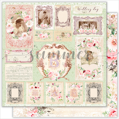 Лист двусторонней бумаги "Wedding cards"  SS20122019-5, 190гр, 30,5*30,5см