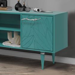 Тумба под ТВ Арт Колор leaves 155см Классик Сильвер Пастельно-синий