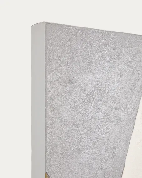 Абстрактный холст Marvilo серо-горчичного цвета 120 x 200 см