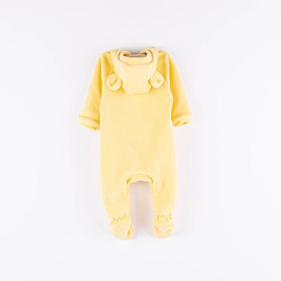 Fleece jumpsuit with earflaps 0-3 months - Daffodil