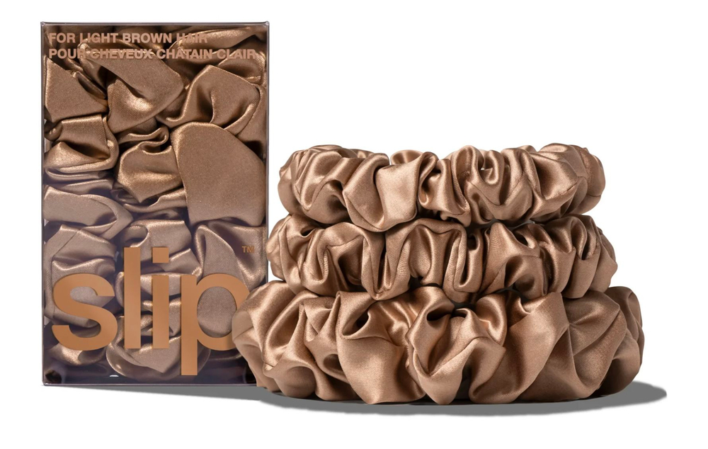 Набор резинок для волос из 100% шелка Slip Silk DARK BROWN