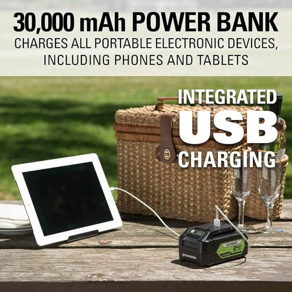 Аккумулятор с USB портом Greenworks G24USB4 24V 4 Ач (2939307)