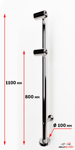 Модель №20 Стойка 2-х уровневого балетного станка Элегант (нержавеющая сталь)