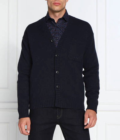 Хлопковый кардиган kouzzle BOSS ORANGE - темно-синий(50474903)